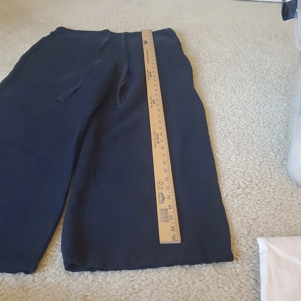 Philosophy Black Linen Blend Wide-Leg Flowy Pants Size M Medium - Picture 8 of 12